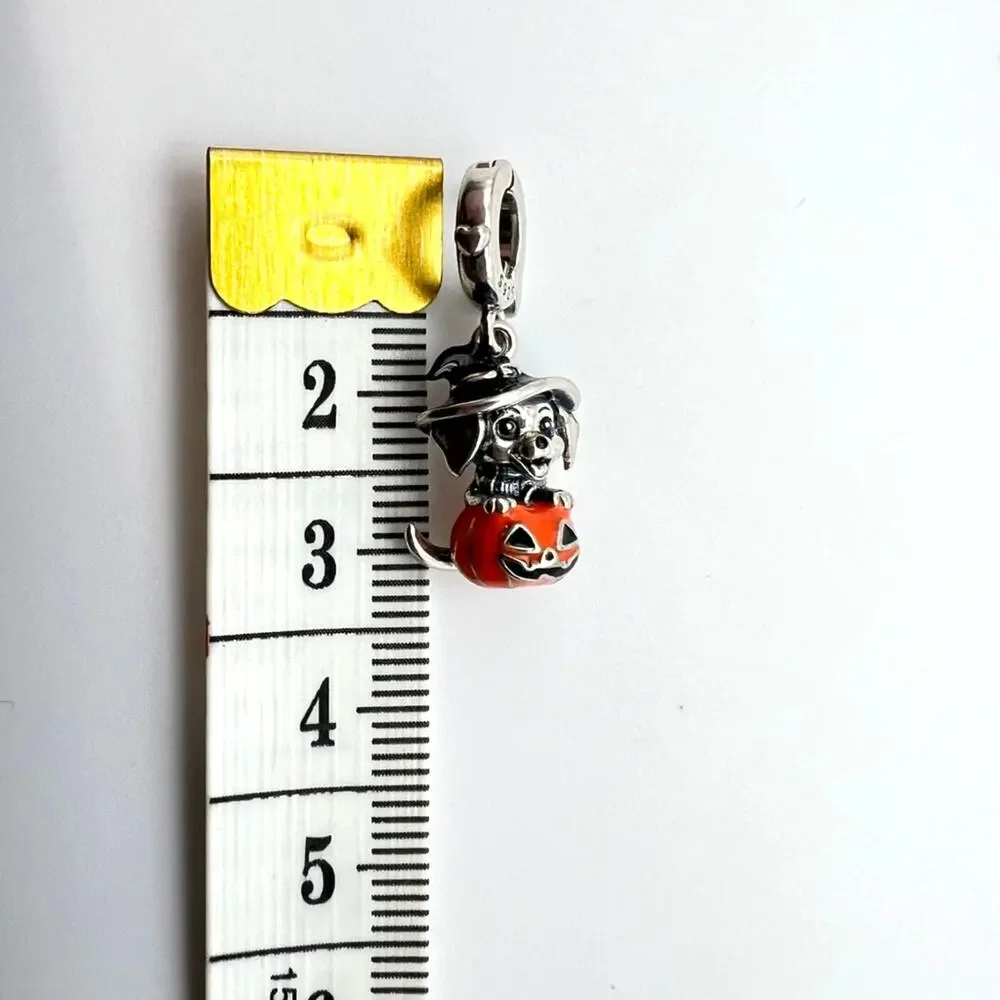 NEW Halloween Witch Puppy in Pumpkin Charm for European Bracelet